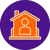 Residential User Line Filled Circle Icon vector