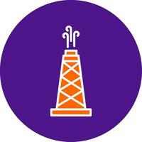 Oil Field Line Filled Circle Icon vector