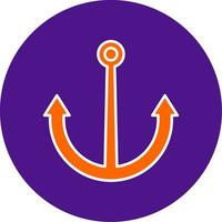 Anchor Line Filled Circle Icon vector