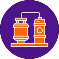 Processing Plant Line Filled Circle Icon vector