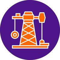 Oil Mining Line Filled Circle Icon vector