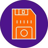 Floppy Disk Line Filled Circle Icon vector
