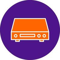Dvd Player Line Filled Circle Icon vector
