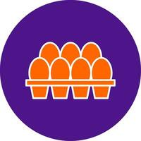 Egg Tray Line Filled Circle Icon vector