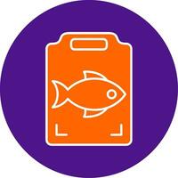 Fish Cooking Line Filled Circle Icon vector