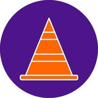 Cone Line Filled Circle Icon vector