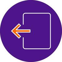 Exit Door Line Filled Circle Icon vector