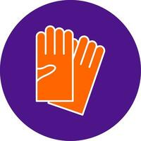 Hand Gloves Line Filled Circle Icon vector