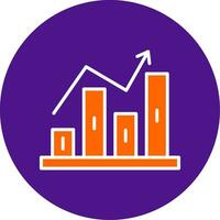 Stock Market Line Filled Circle Icon vector