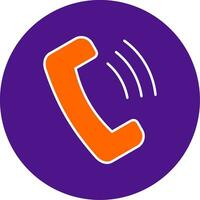 Phone Call Line Filled Circle Icon vector