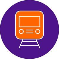 Rail Line Filled Circle Icon vector