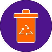 Garbage Line Filled Circle Icon vector