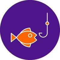 Fishing Line Filled Circle Icon vector