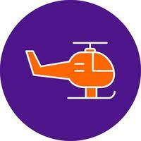 Helicopter Line Filled Circle Icon vector