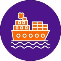 Shipping Line Filled Circle Icon vector