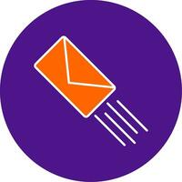 Express Mail Line Filled Circle Icon vector