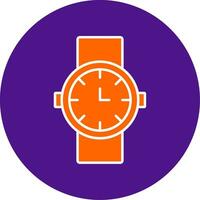 Watch Line Filled Circle Icon vector