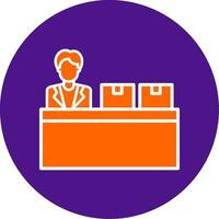 Checkin Line Filled Circle Icon vector