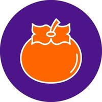 Persimmon Line Filled Circle Icon vector