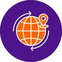 Worldwide Shipping Line Filled Circle Icon vector