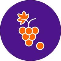Grapes Line Filled Circle Icon vector