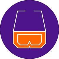 3d Glasses Line Filled Circle Icon vector