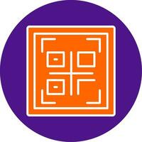 Qr Code Line Filled Circle Icon vector