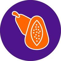 papaya línea lleno circulo icono vector