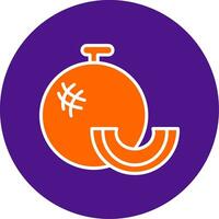 Cantaloupe Line Filled Circle Icon vector