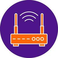 Wifi Router Line Filled Circle Icon vector