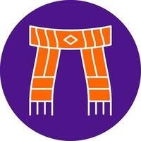 Scarf Line Filled Circle Icon vector