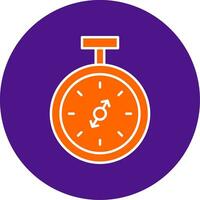 Pocket Watch Line Filled Circle Icon vector