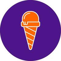 Ice Cream Line Filled Circle Icon vector