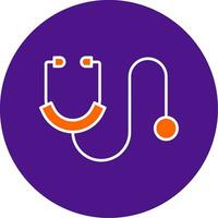 Stethoscope Line Filled Circle Icon vector