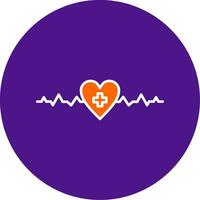 Heartbeat Line Filled Circle Icon vector