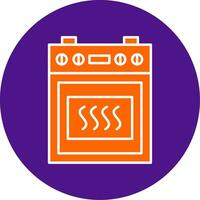 Cooking Stove Line Filled Circle Icon vector