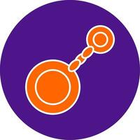 Key Chain Line Filled Circle Icon vector