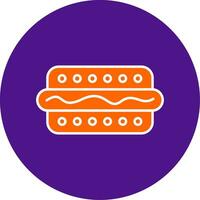 Hot Dog Line Filled Circle Icon vector