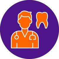 Dentist Line Filled Circle Icon vector