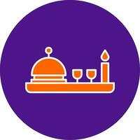 Dinner Line Filled Circle Icon vector