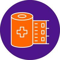 Bandage Roll Line Filled Circle Icon vector