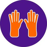 Leather Gloves Line Filled Circle Icon vector