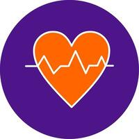 Pulse Rate Line Filled Circle Icon vector