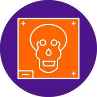 Skull X - ray Line Filled Circle Icon vector