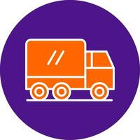 Truck Line Filled Circle Icon vector