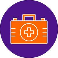 First Aid Kit Line Filled Circle Icon vector
