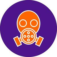 Gas Mask Line Filled Circle Icon vector