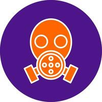 Gas Mask Line Filled Circle Icon vector