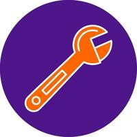 Adjustable Wrench Line Filled Circle Icon vector