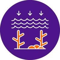 Ocean Acidity Line Filled Circle Icon vector